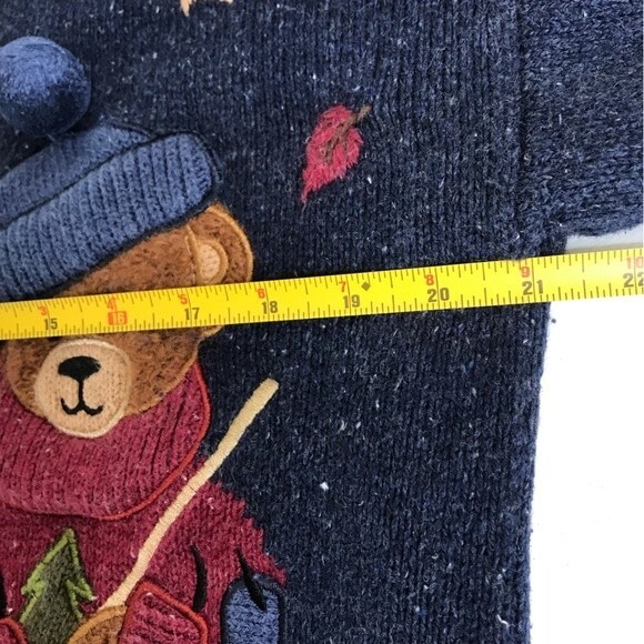 Mandal Bay Teddy Bear Blue Button Front V Neck Long Sleeve Cardigan Size Large - Picture 8 of 12